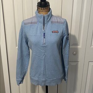 Vineyard Vines Light Blue Quarter Zip Pullover